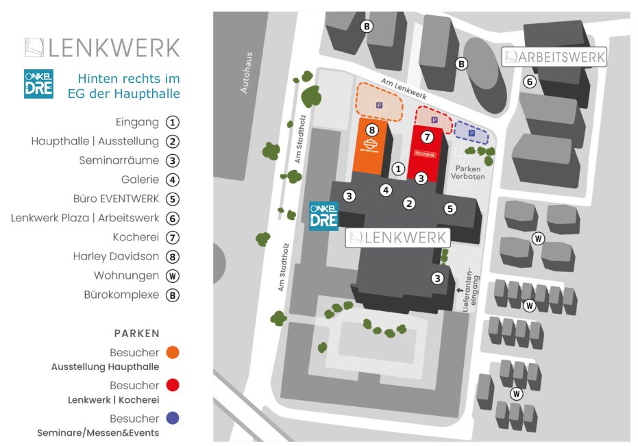 Anfahrt & Parken im Lageplan vom LENKWERK Bielefeld