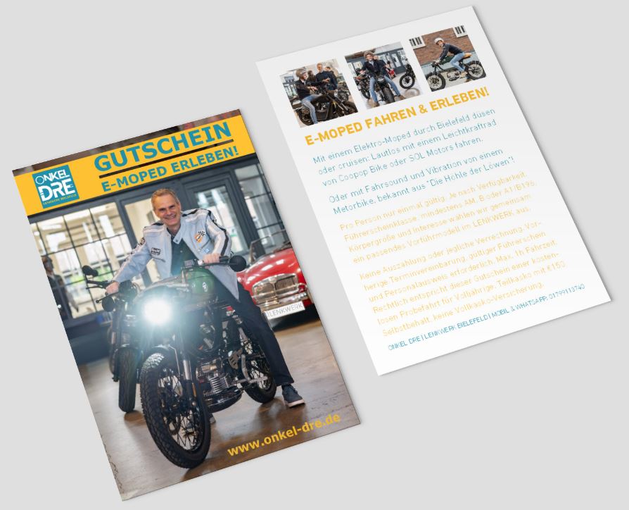 Kostenloser Geschenk-Gutschein E-Moped erleben